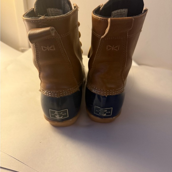 Brown and navy blue duck boots #duckboots women’s size 6 BASS - Picture 4 of 6